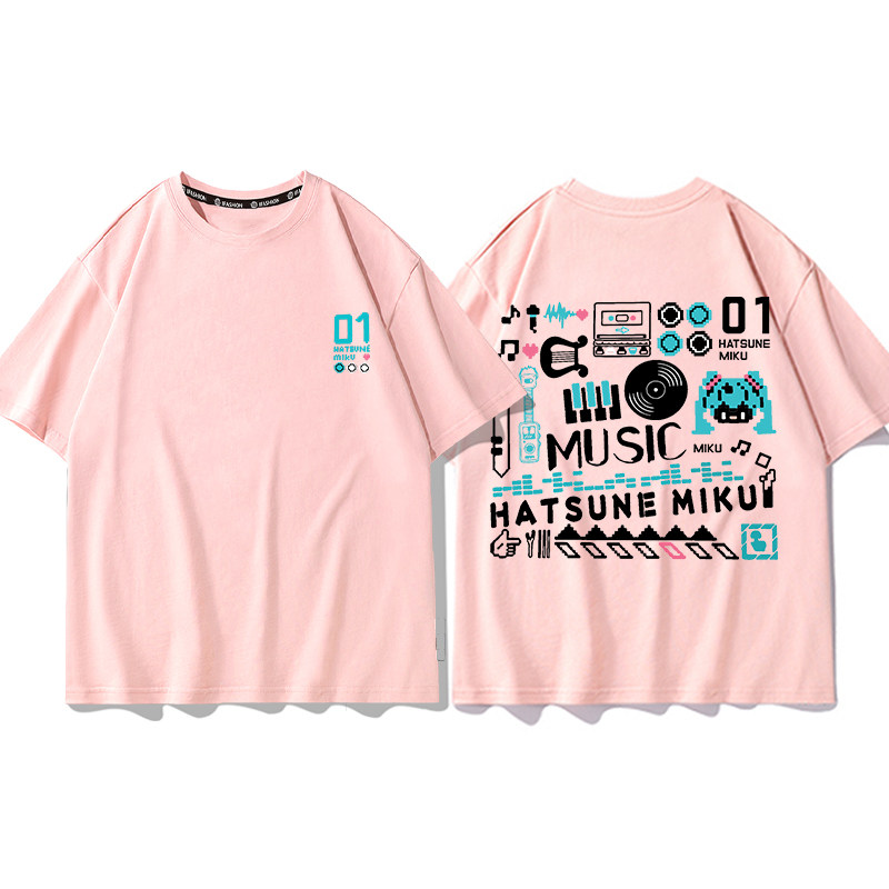 初音未來 2026親子情侶男女同款 印花短袖T恤
