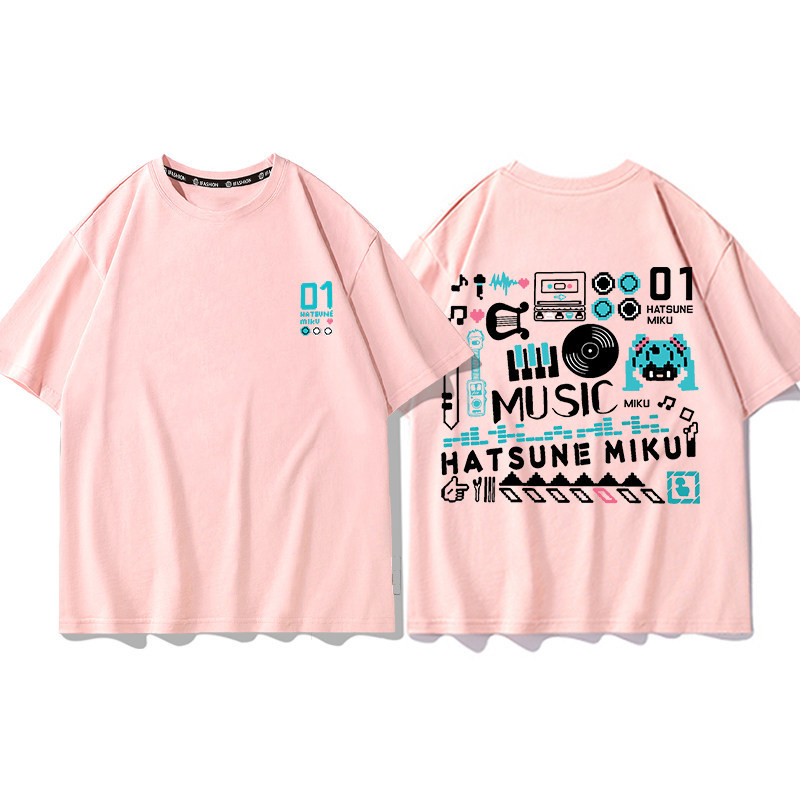 初音未來 2026親子情侶男女同款 印花短袖T恤