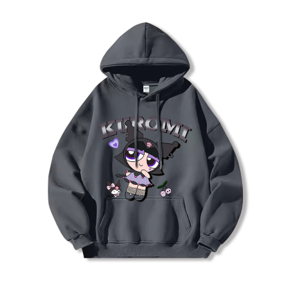 三麗鷗X飛天小女警新款 親子情侶男女連帽衛衣