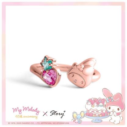 三麗鷗 My Melody 美樂蒂 草莓晶鑽玫瑰金系列配飾
