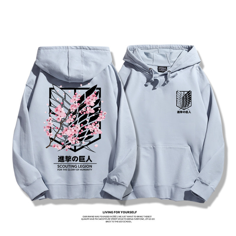 進擊的巨人 自由之翼櫻花親子情侶男女連帽衛衣
