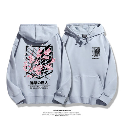 進擊的巨人 自由之翼櫻花親子情侶男女連帽衛衣