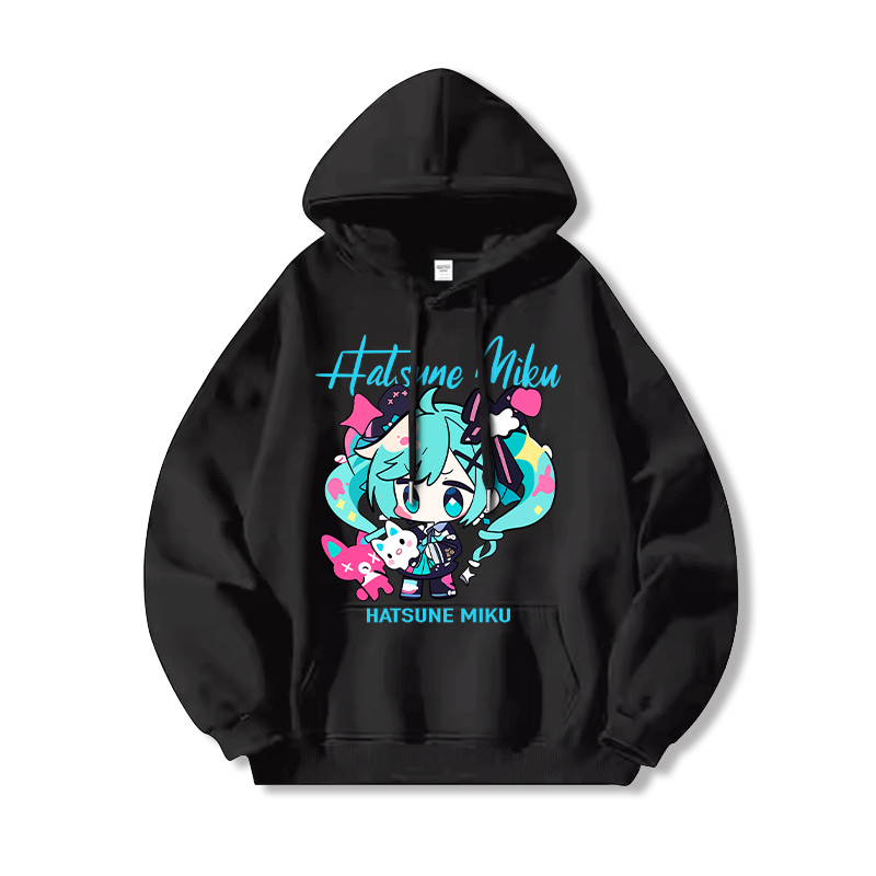初音未來新款 親子情侶男女連帽衛衣