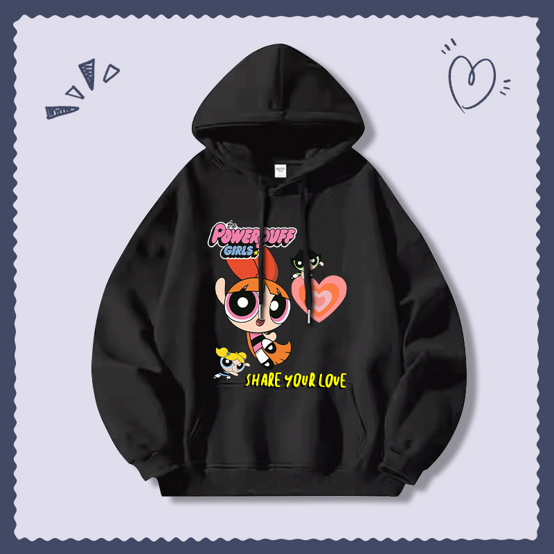 飛天小女警新款 親子情侶男女連帽衛衣