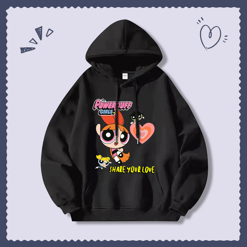 飛天小女警新款 親子情侶男女連帽衛衣