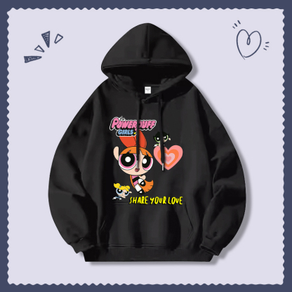 飛天小女警新款 親子情侶男女連帽衛衣