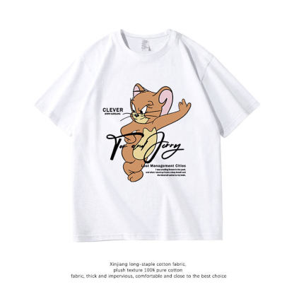 貓和老鼠 2026親子情侶男女同款 印花短袖T恤