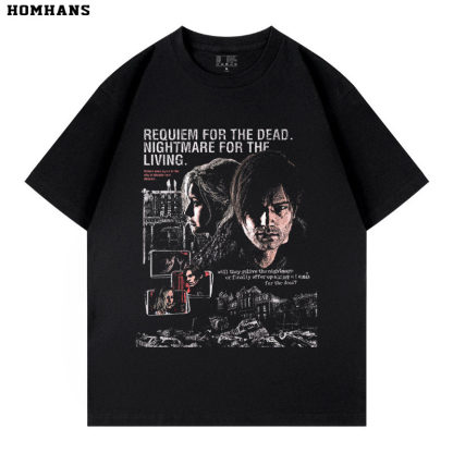 生化危機9安魂曲做舊水洗復古 2026親子情侶男女同款 印花短袖T恤