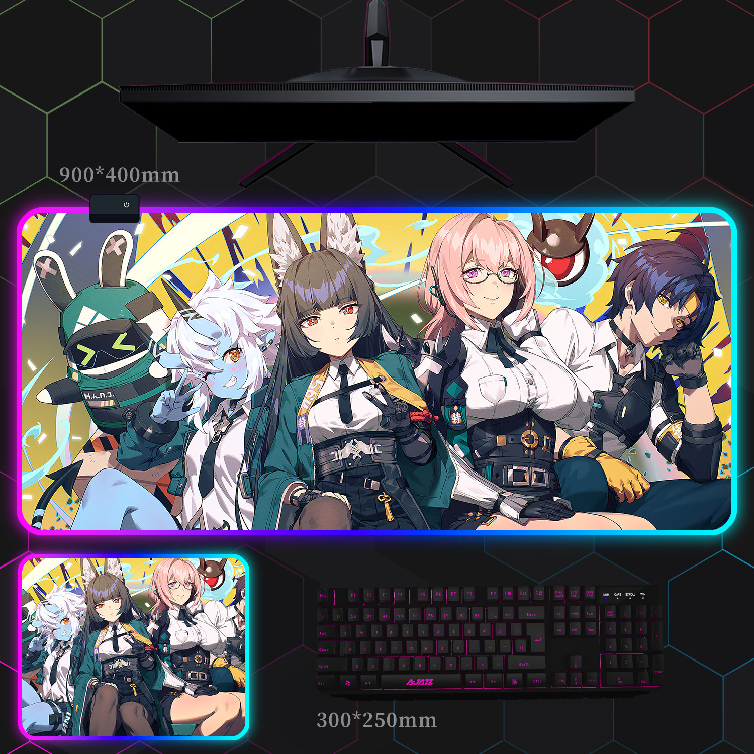 絕區零 主題桌墊 布質滑鼠墊