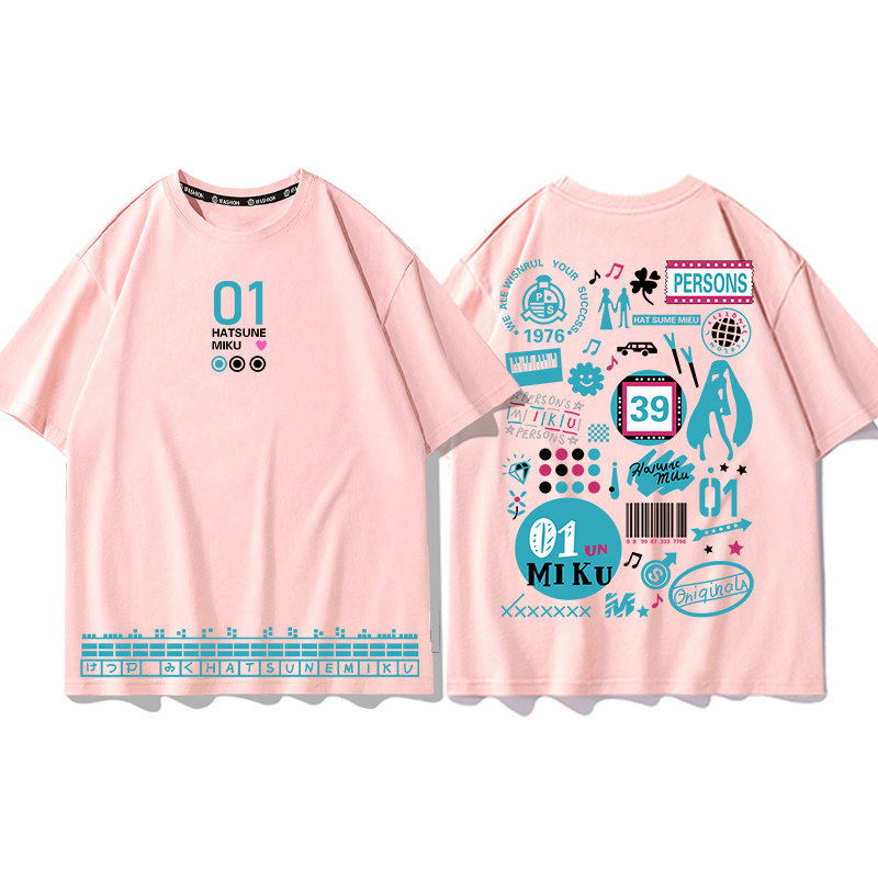 初音未來 2026親子情侶男女同款 印花短袖T恤