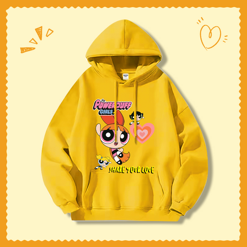 飛天小女警新款 親子情侶男女連帽衛衣