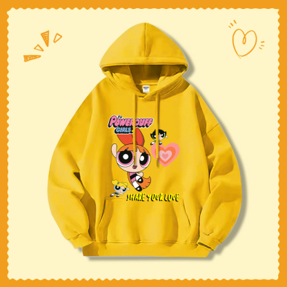 飛天小女警新款 親子情侶男女連帽衛衣