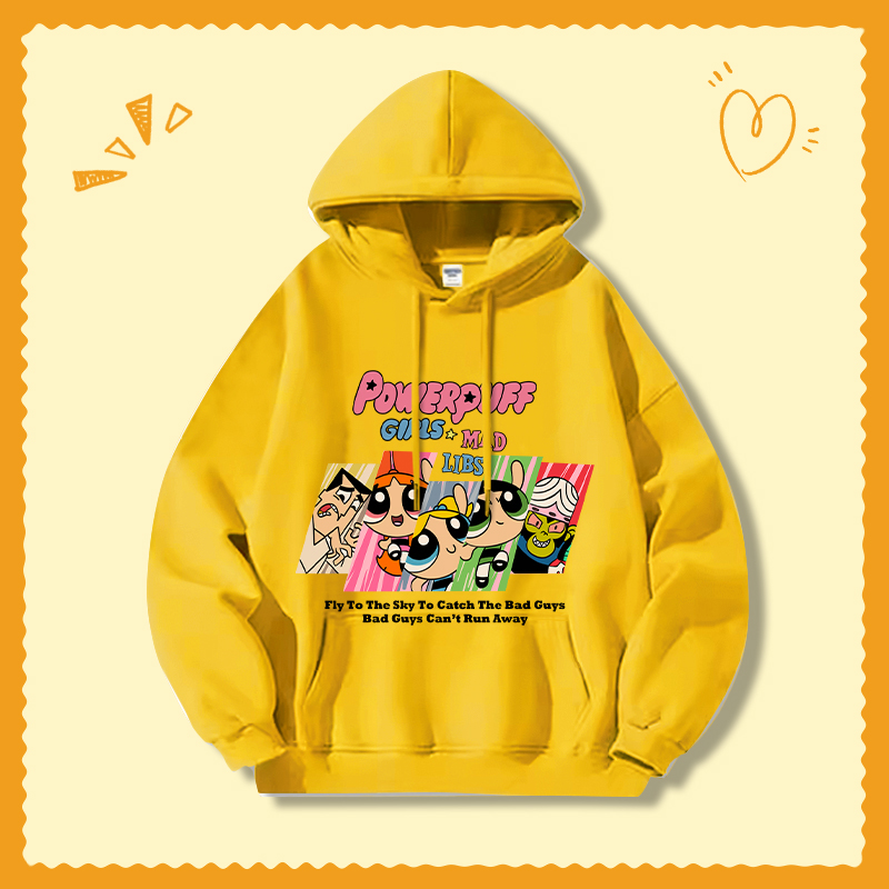 飛天小女警新款 親子情侶男女連帽衛衣