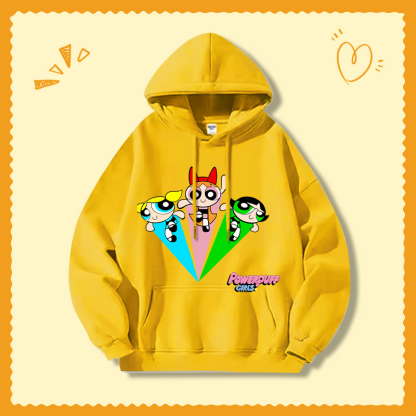 飛天小女警新款 親子情侶男女連帽衛衣