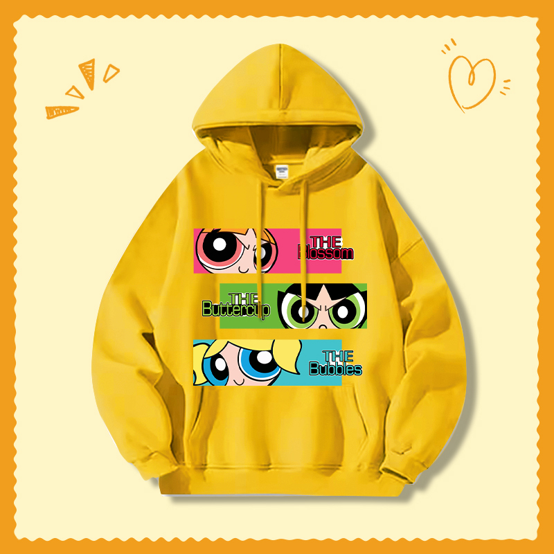 飛天小女警新款 親子情侶男女連帽衛衣