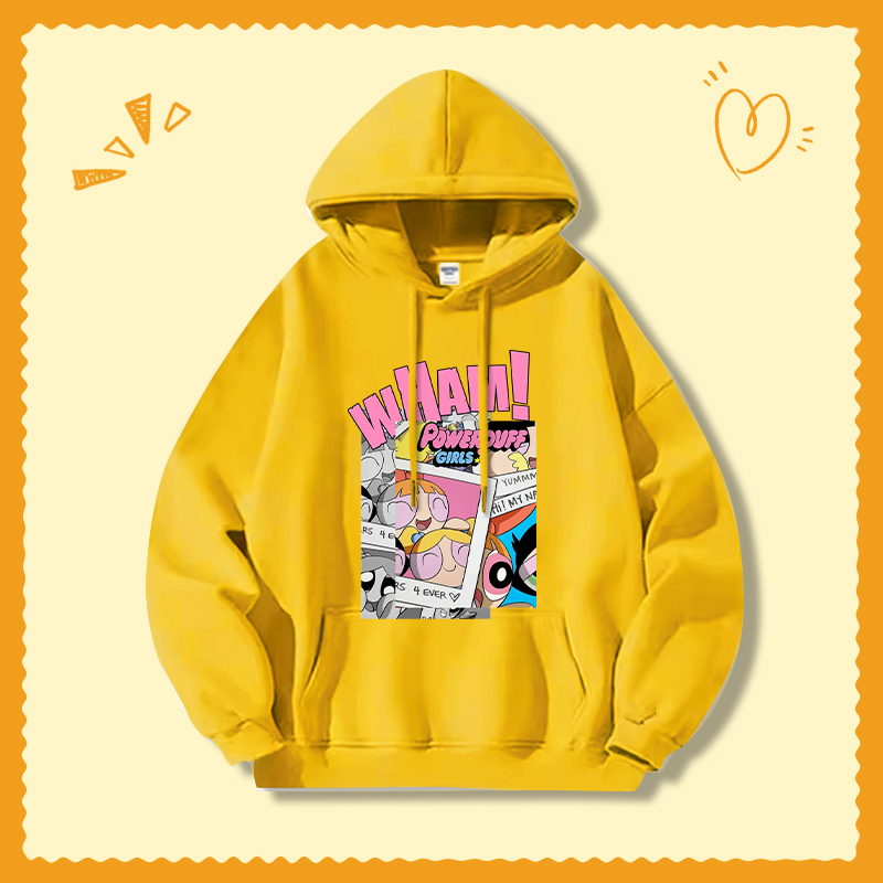 飛天小女警新款 親子情侶男女連帽衛衣