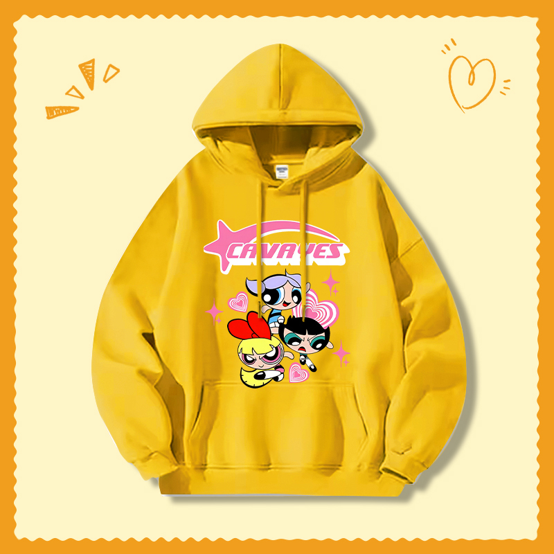 飛天小女警新款 親子情侶男女連帽衛衣