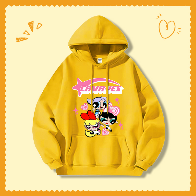 飛天小女警新款 親子情侶男女連帽衛衣