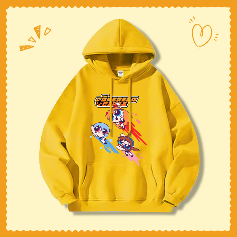 飛天小女警新款 親子情侶男女連帽衛衣