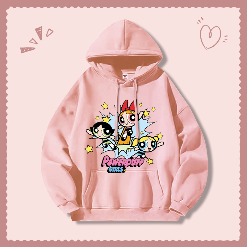 飛天小女警新款 親子情侶男女連帽衛衣