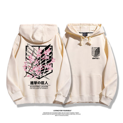 進擊的巨人 自由之翼櫻花親子情侶男女連帽衛衣
