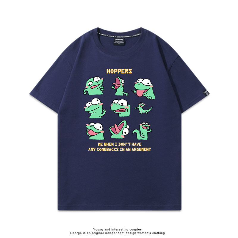 河狸世界 2026親子情侶男女同款 印花短袖T恤