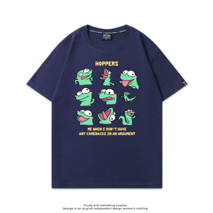 河狸世界 2026親子情侶男女同款 印花短袖T恤