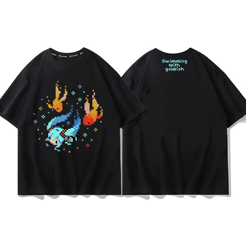 初音未來 2026親子情侶男女同款 印花短袖T恤