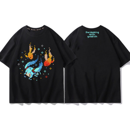 初音未來 2026親子情侶男女同款 印花短袖T恤