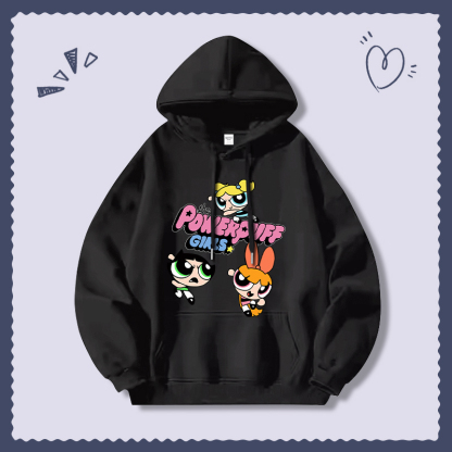 飛天小女警新款 親子情侶男女連帽衛衣