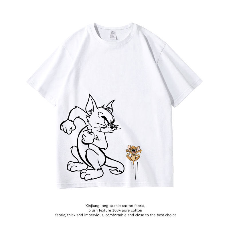 貓和老鼠 2026親子情侶男女同款 印花短袖T恤