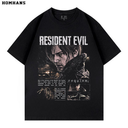 生化危機9安魂曲做舊水洗復古 2026親子情侶男女同款 印花短袖T恤