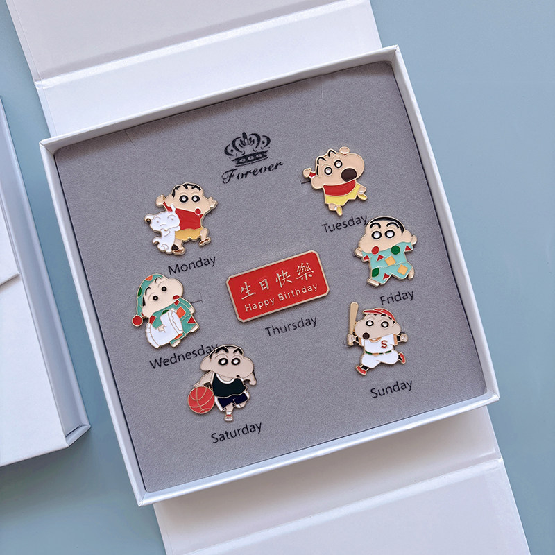 蠟筆小新日系卡通胸針 金屬徽章