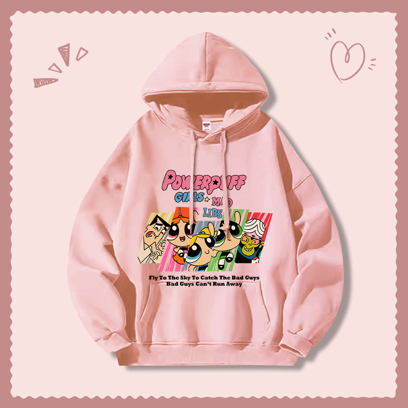 飛天小女警新款 親子情侶男女連帽衛衣