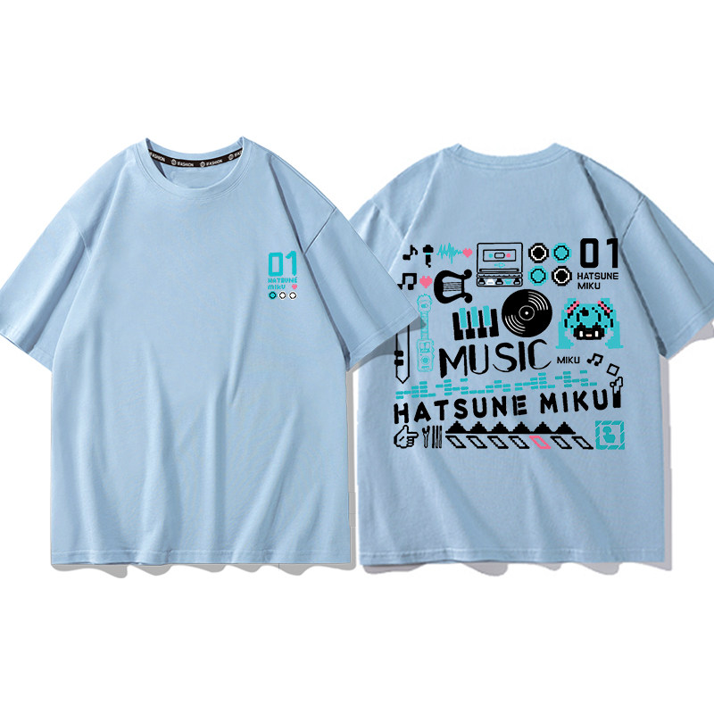 初音未來 2026親子情侶男女同款 印花短袖T恤