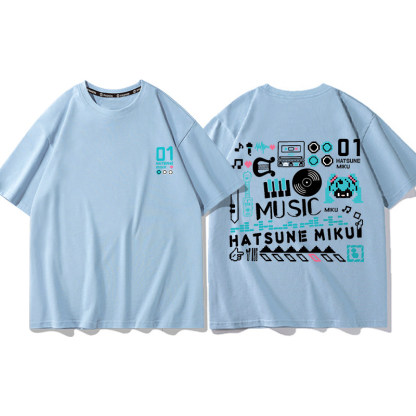 初音未來 2026親子情侶男女同款 印花短袖T恤