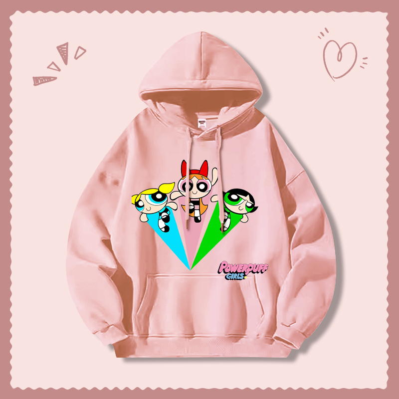 飛天小女警新款 親子情侶男女連帽衛衣