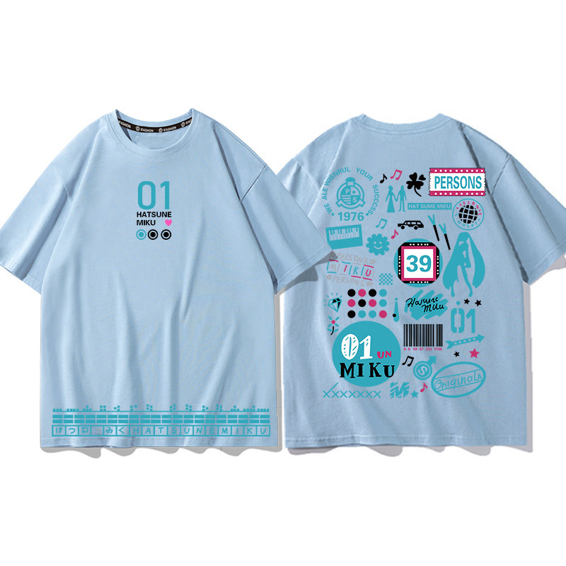 初音未來 2026親子情侶男女同款 印花短袖T恤