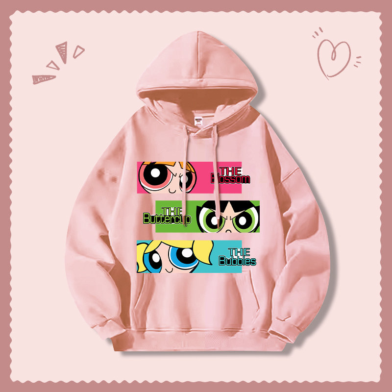 飛天小女警新款 親子情侶男女連帽衛衣