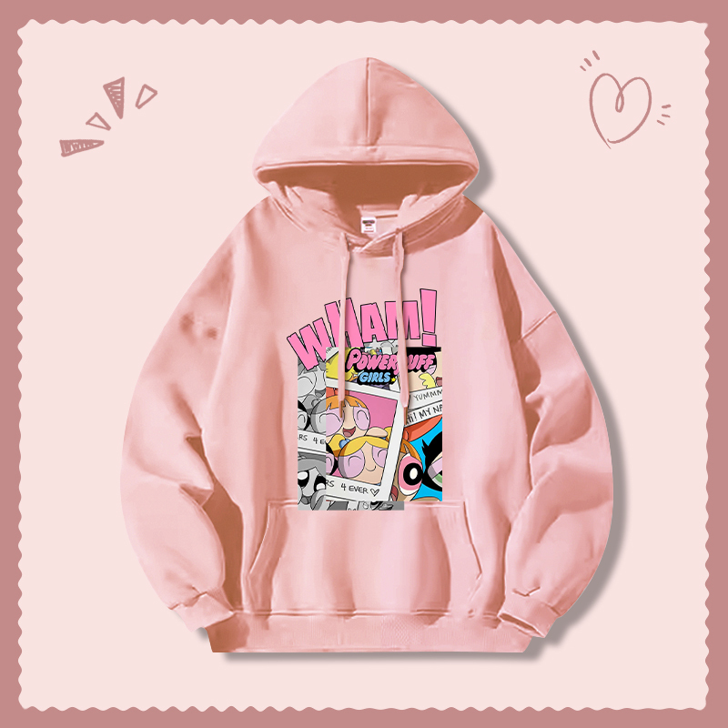 飛天小女警新款 親子情侶男女連帽衛衣