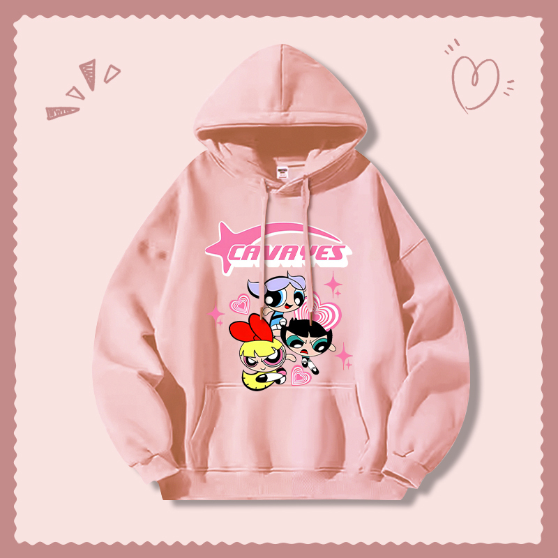 飛天小女警新款 親子情侶男女連帽衛衣