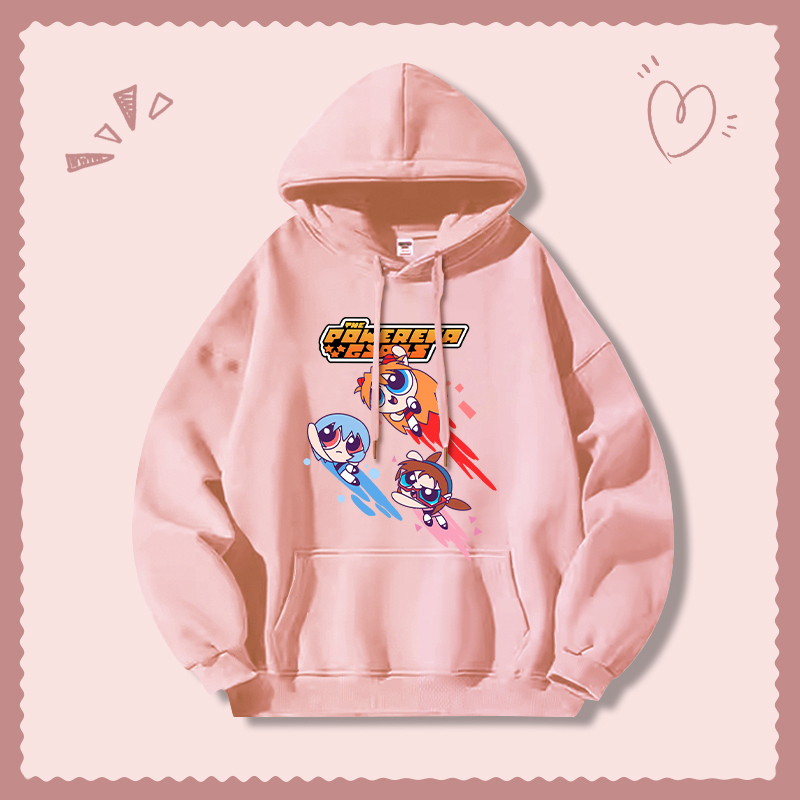 飛天小女警新款 親子情侶男女連帽衛衣