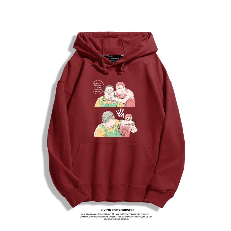 灌籃高手櫻木安西教練X坂本太郎新款 親子情侶男女連帽衛衣