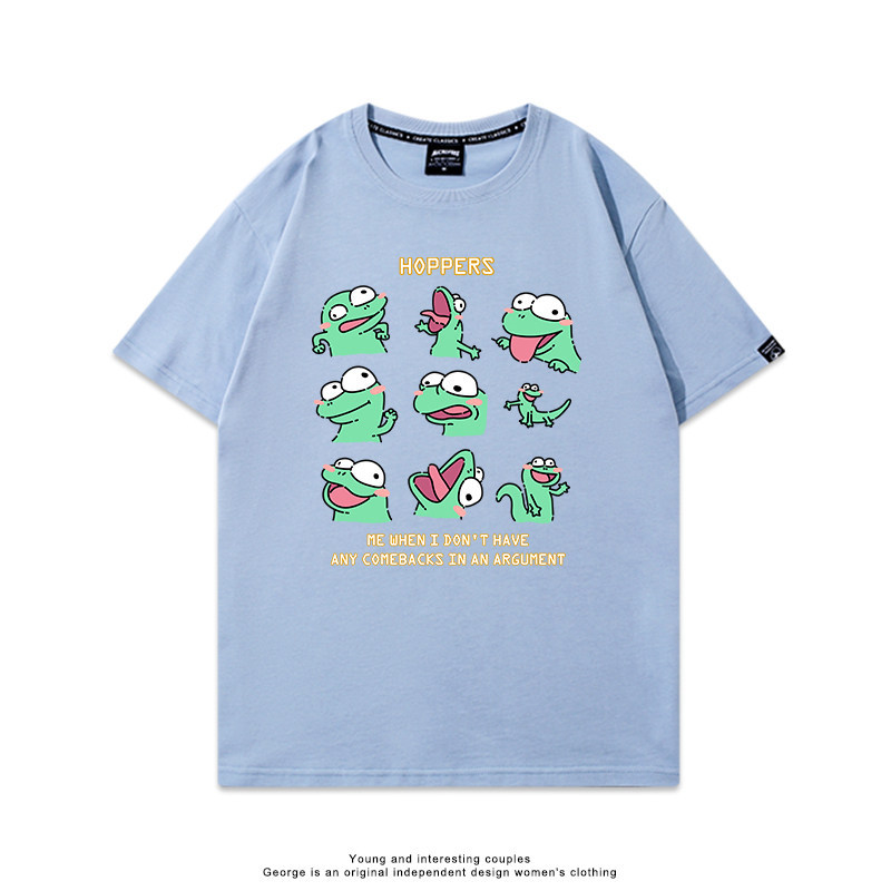 河狸世界 2026親子情侶男女同款 印花短袖T恤