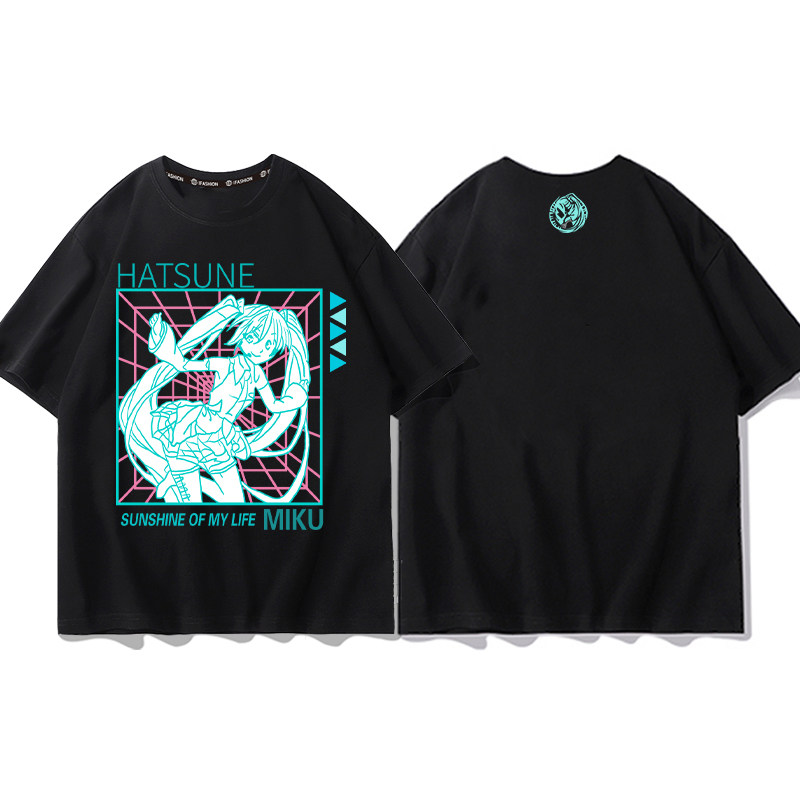 初音未來 2026親子情侶男女同款 印花短袖T恤