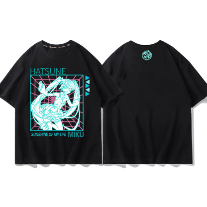 初音未來 2026親子情侶男女同款 印花短袖T恤