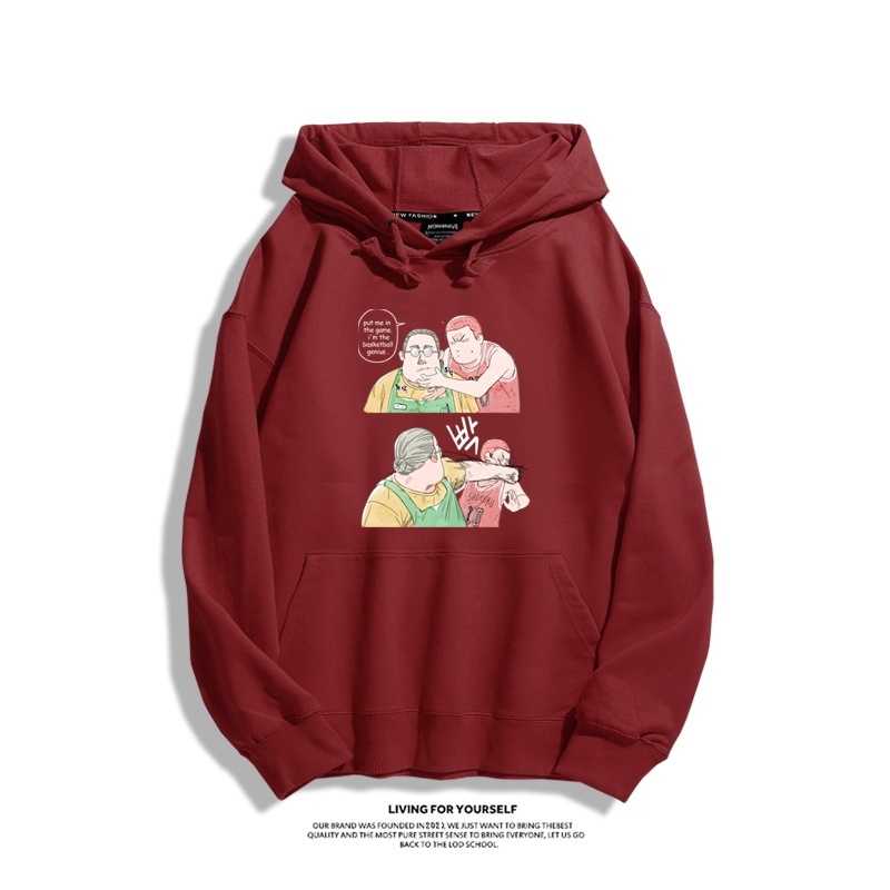 灌籃高手櫻木安西教練X坂本太郎新款 親子情侶男女連帽衛衣