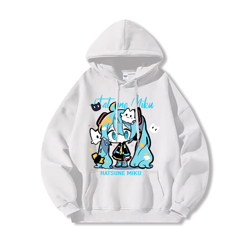 初音未來新款 親子情侶男女連帽衛衣