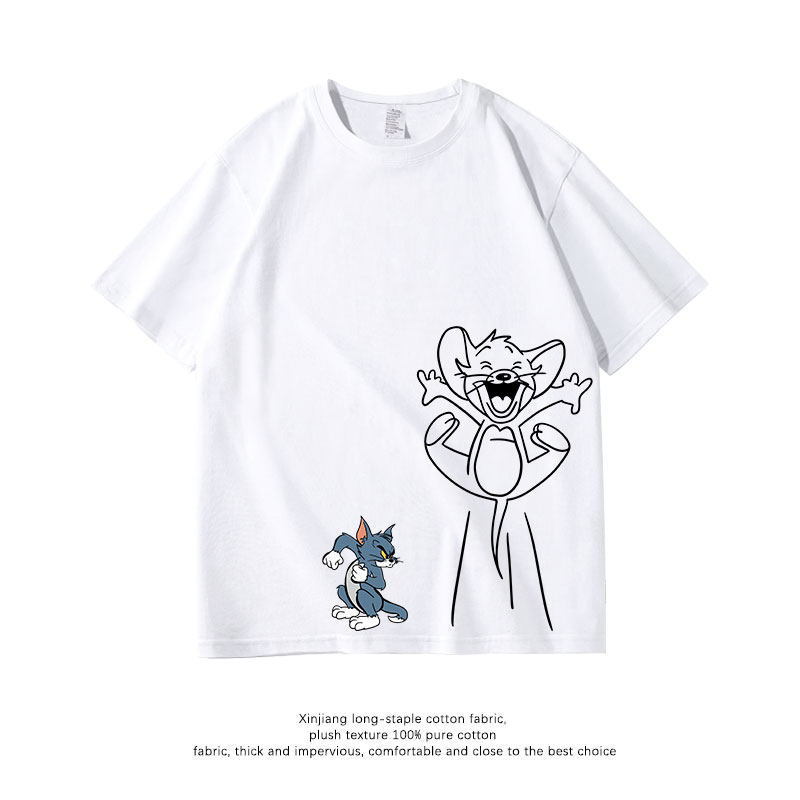貓和老鼠 2026親子情侶男女同款 印花短袖T恤