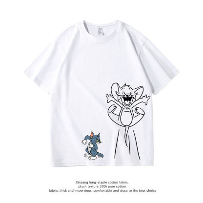 貓和老鼠 2026親子情侶男女同款 印花短袖T恤